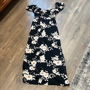 Floral Black Maxi Dress